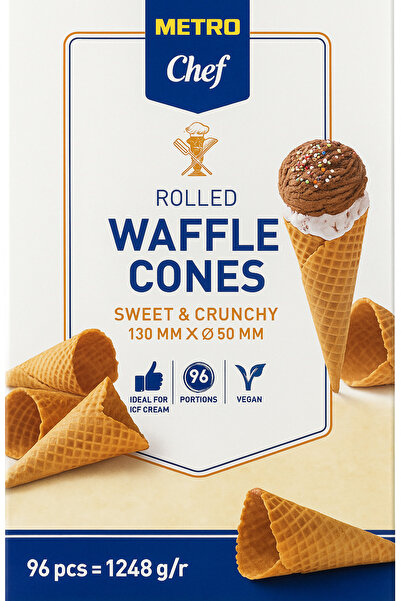 Metro Chef Cornete de înghețată, Metro Chef, 1248 g, 96 bucăți, 130 mm ⌀ 50 mm