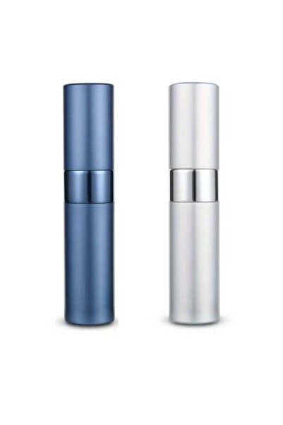 Generic HOMESTAR 2Pcs Portable Mini Refillable Perfume Bottle Set 8ml, with Metallic Exterior & Glass Atomi