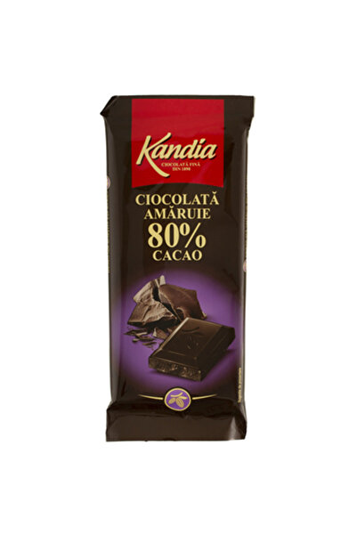 Kandia Ciocolată neagră 80% cacao, 3 x 80 g,