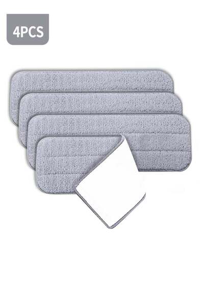 Generic 4-Piece Replacement Mop Set Grey 35x11cm