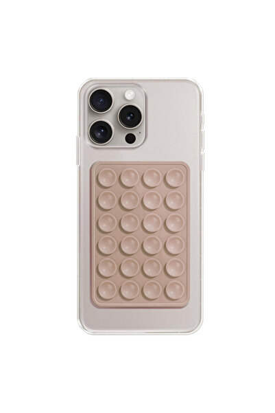 Techsuit Suport de telefon adeziv cu ventuze SL-PAD, maro deschis