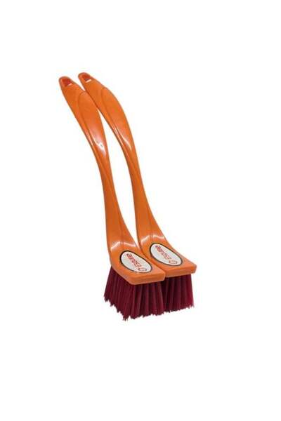 Generic ESQUBE Wash Basin Brush With Long Handle Pack Of 2 Multicolor 13.5cm