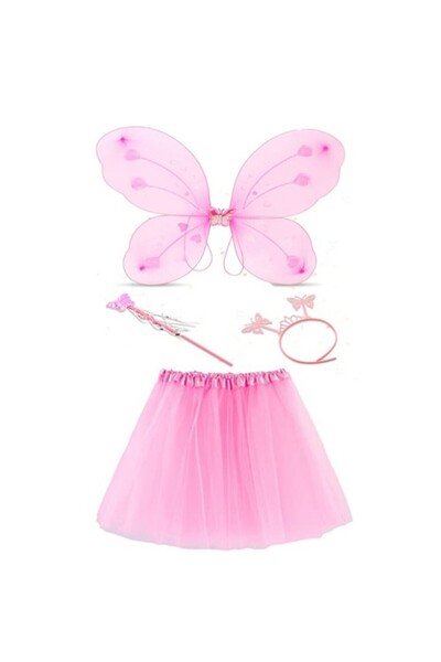 ForWhat Set de accesorii pentru fluturi roz praf, 4 bucăți, pentru costum de ...