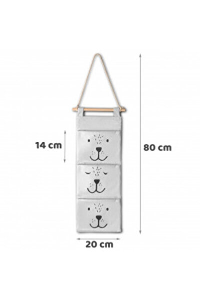 NUKIDO Organizer suspendat pentru jucarii, 80 x 20 x 14 cm, Nukido, Gri