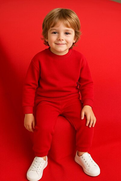 JCKS KİDS Uzun Kollu Beli Ve Paçası Lastikli Cepli Eşofman Takımı