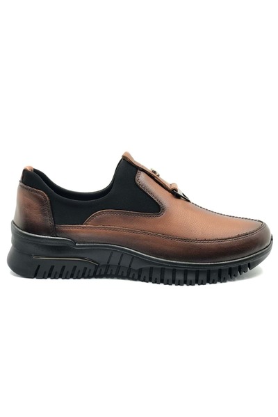Venüs Pilea Genuine Leather Orthopedic Women's Casual Shoes Taba