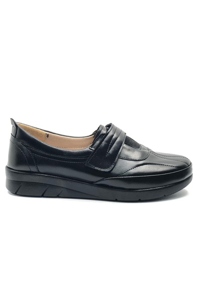 Kocamanlar Ayakkabı Berfilla Dr.Tavsiyeli 100% Leather Mother's Women's Ballerina Shoes BLACK