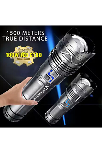 ARWOAN Yüksek Güç Taktik Şarj Edilebilir led el feneri uzun menzilli çok güçl...