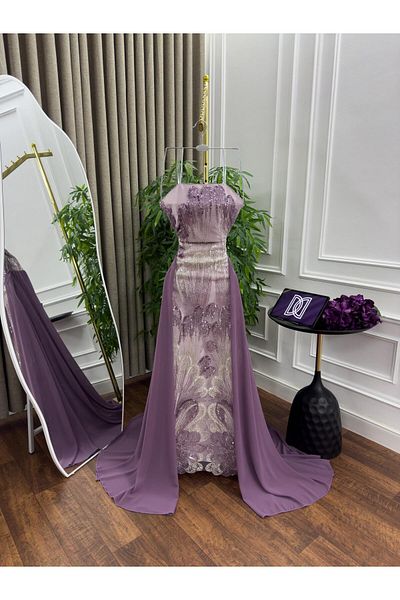 MAYAR Evening dress with crystal and chiffon back