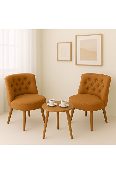 Kahraman Mobilya Aksesuarları İkili Berjer Koltuk Kiremit - Çay Seti Koltuk Takımı