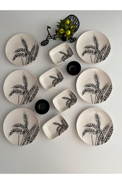 Keramika Set Breakfast Başak 12 Pieces for 6 People