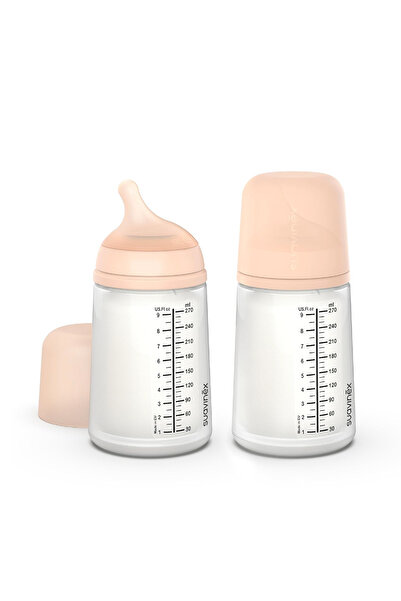 Suavinex زجاجة رضاعة زيرو مضادة للمغص، مثالية للرضاعة الطبيعية للأطفال، 270 م...