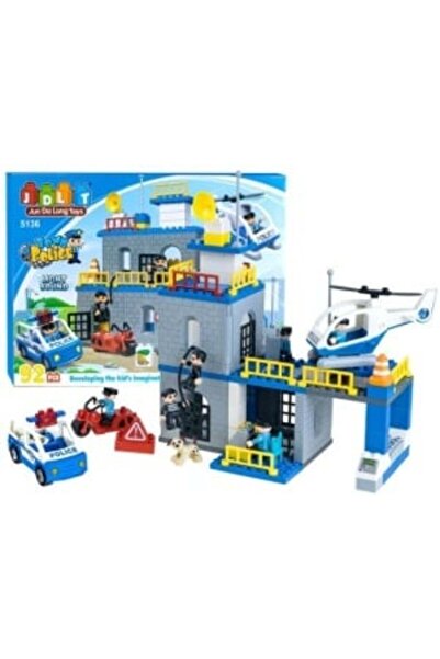Jokomisiada Building set, 92 pieces, Blocks, Figures, Police, Car, Helicopter, Dog