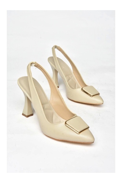 STILVANA Pıert Beige Skin Heeled Shoes