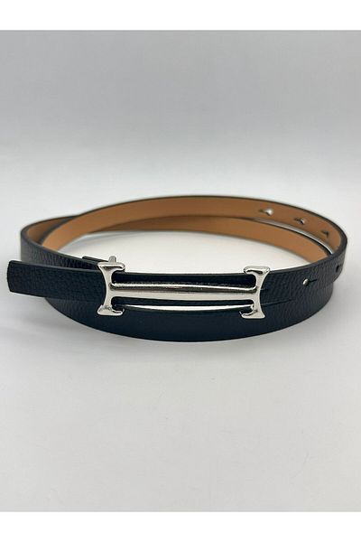 MODAM HİFA Silver Buckle Women's Belt Dress Belt Shirt Belt Waist Belt Body Belt