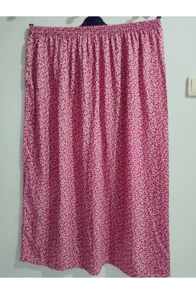 hoaryage Elastic Waist, Vivid Colorful Patterned Viscose Press Fabric Maxi Length Skirt, Prayer Skirt, Size 36-48