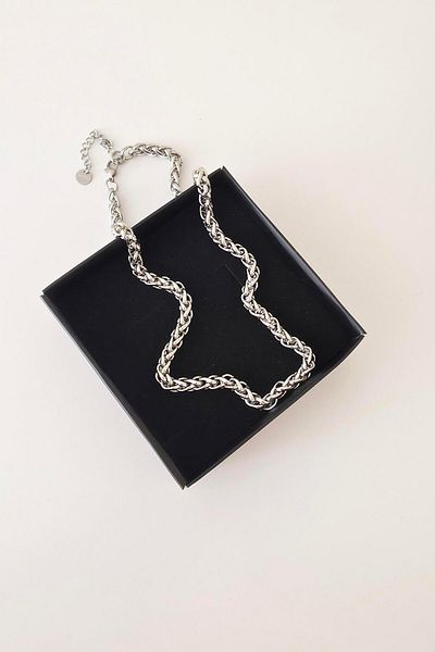By Zeyna Aksesuar 316 L Steel Antiallergenic Tarnish-Free Twist Necklace 45+7 cm