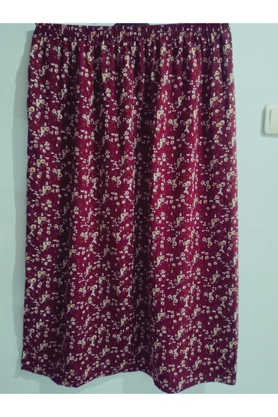 hoaryage Elastic Waist, Vivid Colorful Patterned Viscose Press Fabric Maxi Length Skirt, Prayer Skirt, Size 36-48