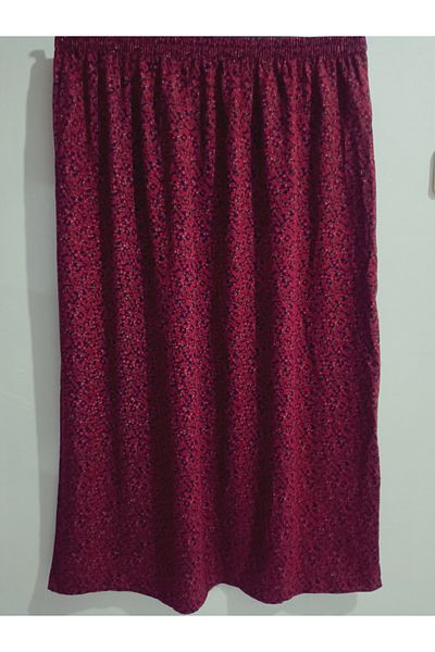 hoaryage Elastic Waist, Vivid Colorful Patterned Viscose Press Fabric Maxi Length Skirt, Prayer Skirt, Size 36-48