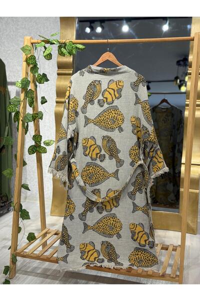 Befera Design Kimono de muselină 100% bumbac cu model de pește halat de baie ...
