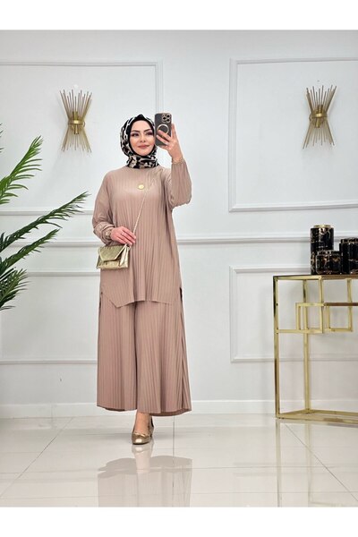 Enans Design Women's Hijab 2 Piece Set Tunic & Pants Set
