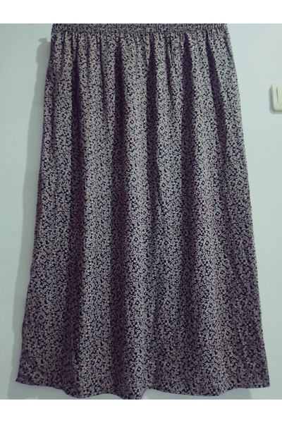 hoaryage Elastic Waist, Vivid Colorful Patterned Viscose Press Fabric Maxi Length Skirt, Prayer Skirt, Size 36-48