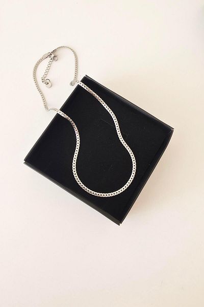 By Zeyna Aksesuar 316 L Steel Antiallergenic Tarnish Necklace 45+7 cm