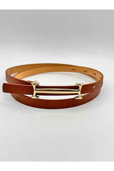 MODAM HİFA Gold Buckle Women's Belt Dress Belt Shirt Belt Waist Belt Body Belt