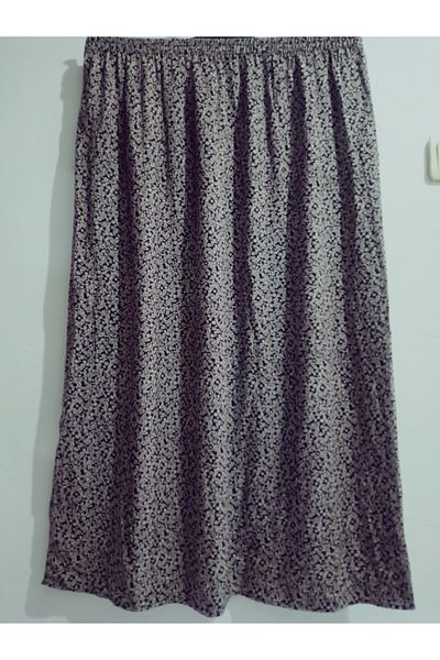hoaryage Elastic Waist, Vivid Colorful Patterned Viscose Press Fabric Maxi Length Skirt, Prayer Skirt, Size 36-48