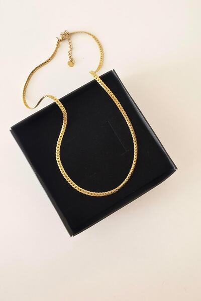 By Zeyna Aksesuar 316 L Steel Antiallergenic Tarnish Necklace 45+7 cm