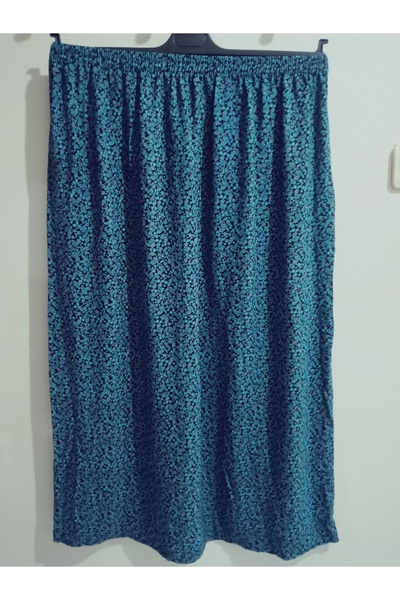 hoaryage Elastic Waist, Vivid Colorful Patterned Viscose Press Fabric Maxi Length Skirt, Prayer Skirt, Size 36-48