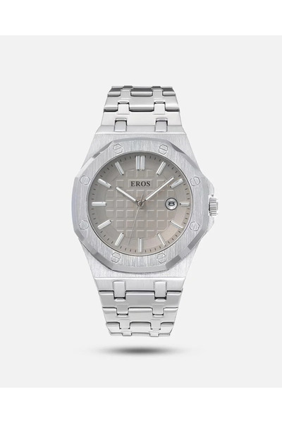 Eros Men's silver watch with gray dial