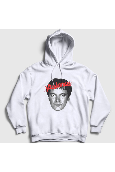 Presmono Unisex White Violence Director Gift Quentin Tarantino Hooded Sweatshirt 575342Tt