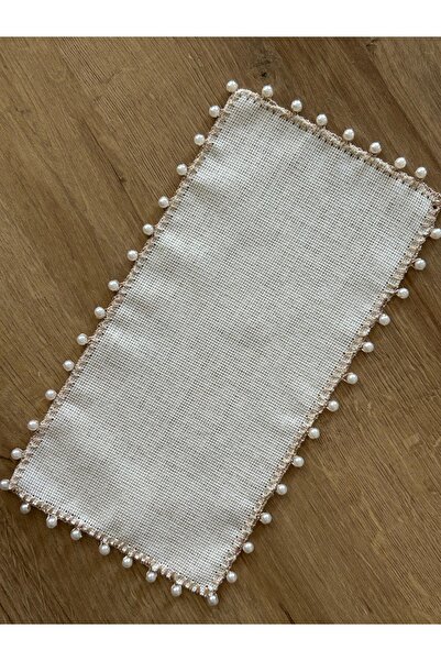 tubaatasarim Krem renk incili sunum peçetesi 27*13 (6 adet)