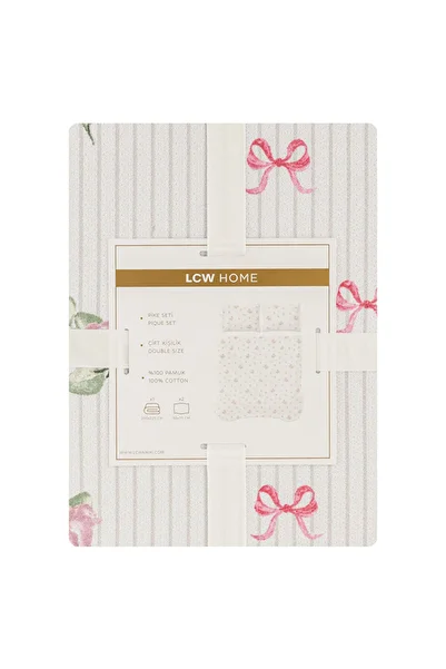 LC Waikiki Sparkling Selections from Shining Store |   Bow Patterned Cotton Double Pique Set