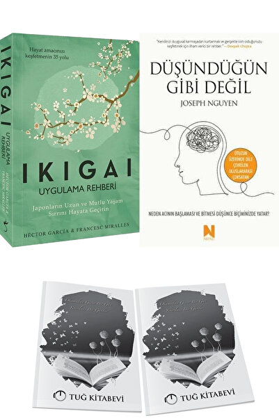 İndigo Kitap Ikigai Uygulama Rehberi ve Düşündüğün Gibi Değil + Hediyeli
