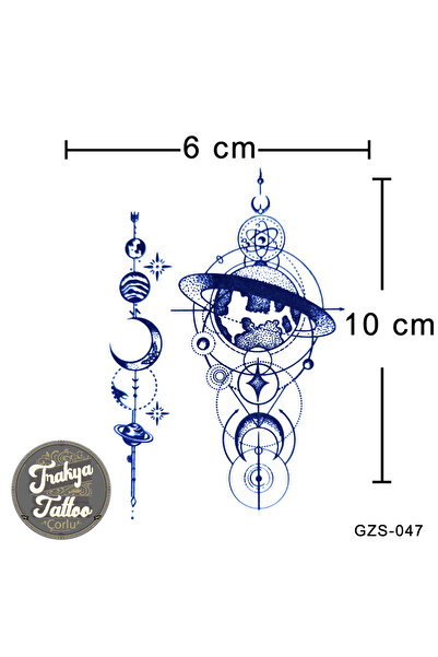 Trakya Tattoo Yarı Kalıcı Dövme Gezegen Geçici Dövme GZS-047