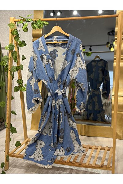 Befera Design Kimono de muselină 100% bumbac dalmatian cu model jacquard halat de baie caftan