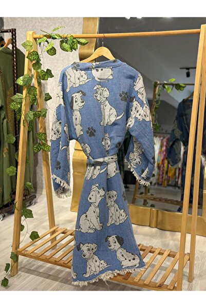 Befera Design Kimono de muselină 100% bumbac dalmatian cu model jacquard halat de baie caftan