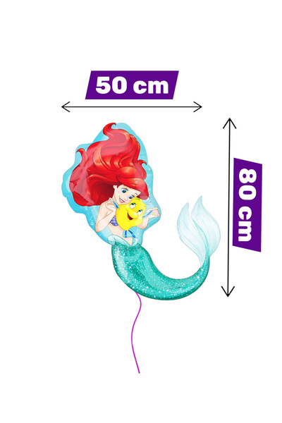 Evabrite Mermaid Shaped Oversized Birthday Foil Balloon Birthday Party Ornament for Girl Kids