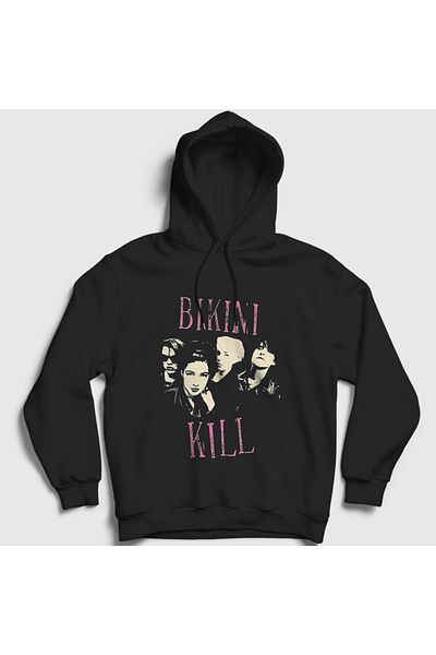 Presmono Unisex Black Poster Band Bikini Kill Hooded Sweatshirt 573698Tt