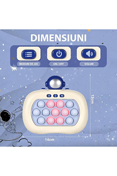 miraza Jucărie Electronică Pop-It,Versiune Nouă cu 13 Butoane, Peste 999 Niveluri, Astronaut