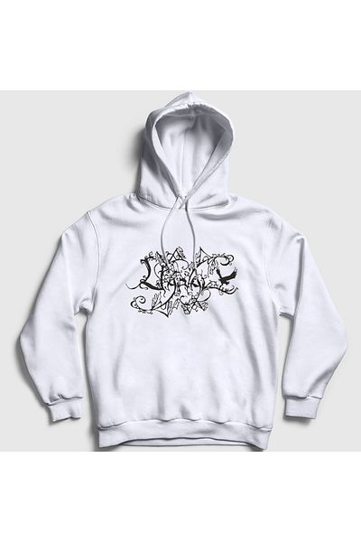 Presmono Unisex White Logo Metal Uaral Hooded Sweatshirt 572863Tt