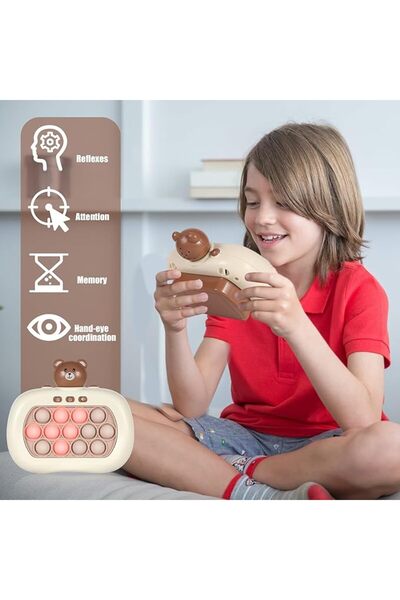 miraza Jucărie Electronică Pop-It,Versiune Nouă cu 13 Butoane, Peste 999 Niveluri, Ursulet