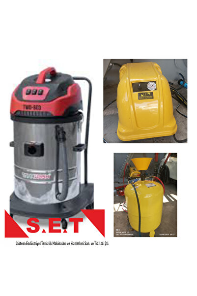 Set S.E.T 3 LÜ OTO YIKAMA SETİ 200 BAR YIKAMA - 100 LİTRE KÖPÜK TANKI -3MOTORLU SÜPÜRGE TAM