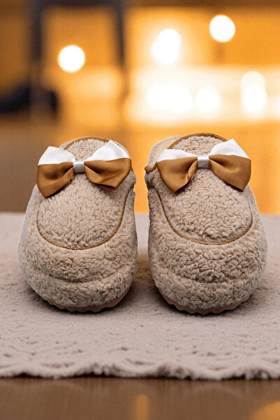 HFKY Χειμερινές παντόφλες με χοντρή σόλα με κορδέλα. Εποχιακές γυναικείες παντόφλες σπιτιού