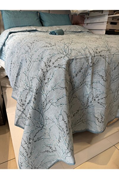 ŞENER HOME Sprout Patterned Sheet Elastic Double Pique Set