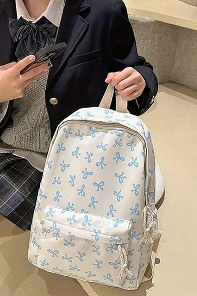 Woys Bags Patterned Backpack Sports Bag School Bag Daily Use Bag