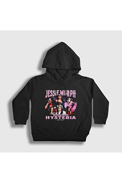 Presmono Unisex Παιδικό μαύρο φούτερ με κουκούλα Hysteria Jessie Murph 571641tt