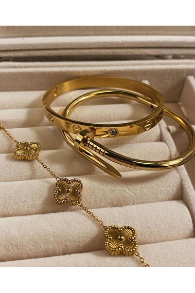 GUNESTAKI مجموعة أساور من الفولاذ الأسود غير القابل للصدأ وطقم أساور من الفول...